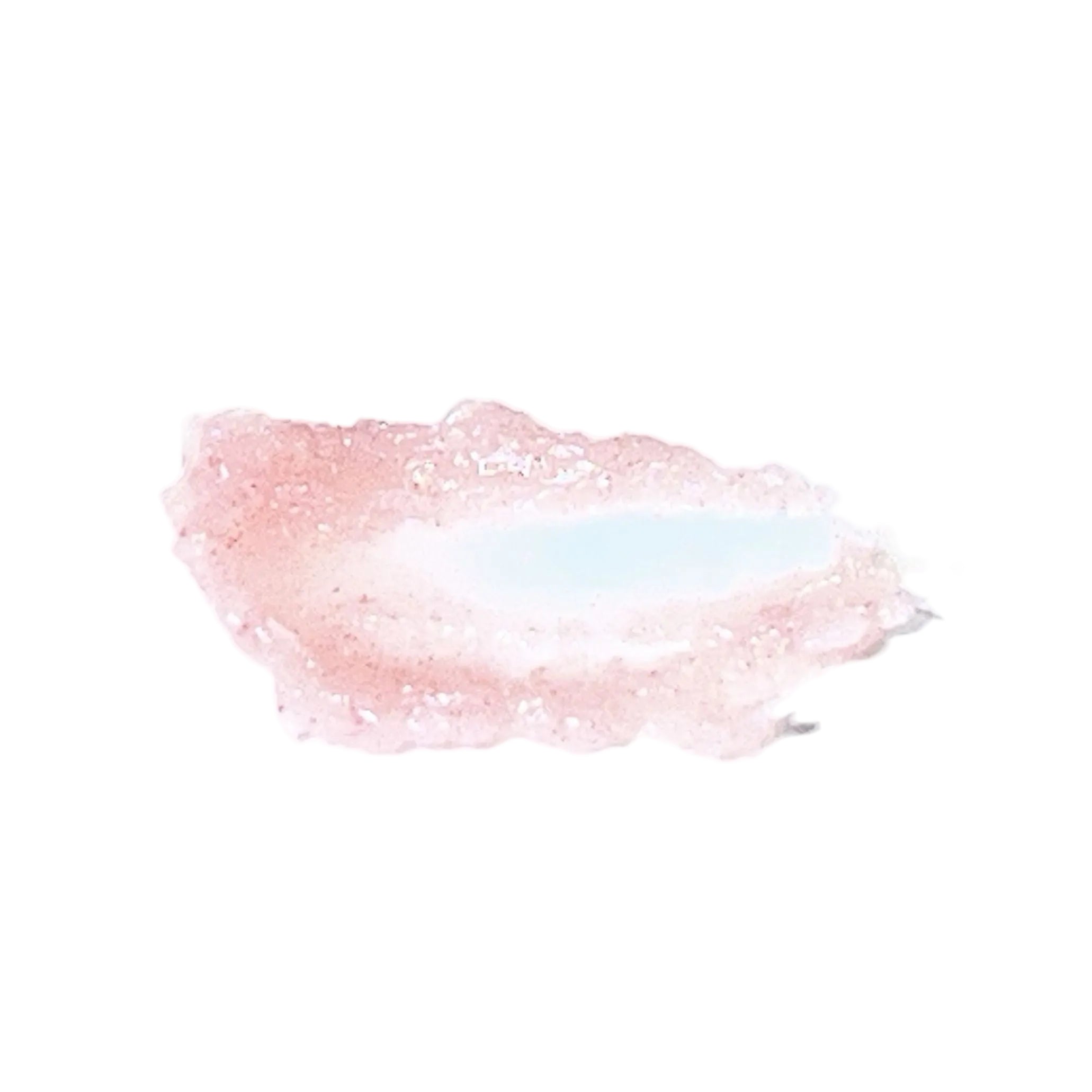 Pink lip balmon a light blue background